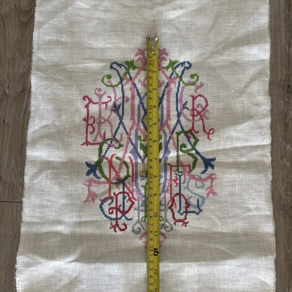 Posy Collection Alphabet Quilt Monogram counted cross stitch Completed 12x7.5